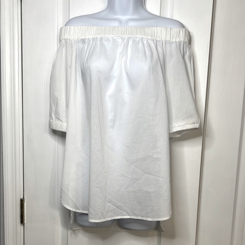 Michael Kors White Smocked Short Sleeve Blouse